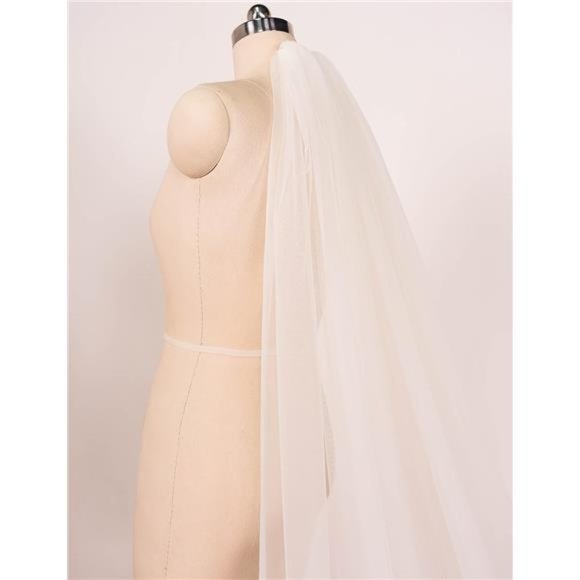 Cathedral Length Floral Lace Appliques Wedding Bridal Veil - Picture 4 of 6